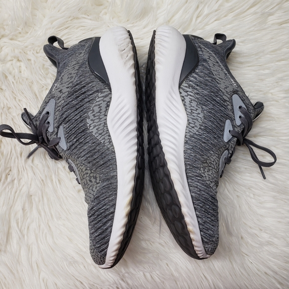 Adidas Alphabounce Reflective HPC AMS Sneakers Shoes Grey White Gym Active - Picture 4 of 13
